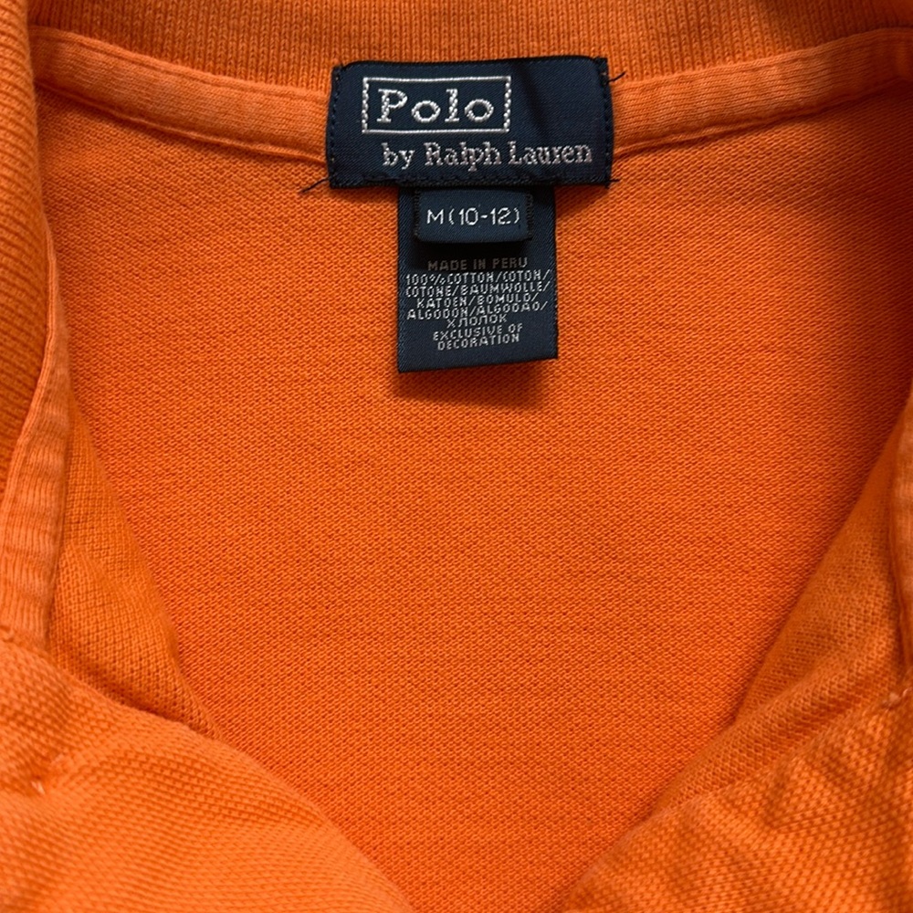 Ralph Lauren Orange Polo Shirt Boys 10/12 - Picture 3 of 4